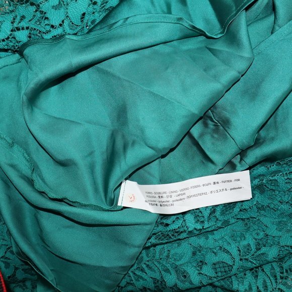 ZARA green lace flower Pattern lined dress XS - Picture 5 of 12